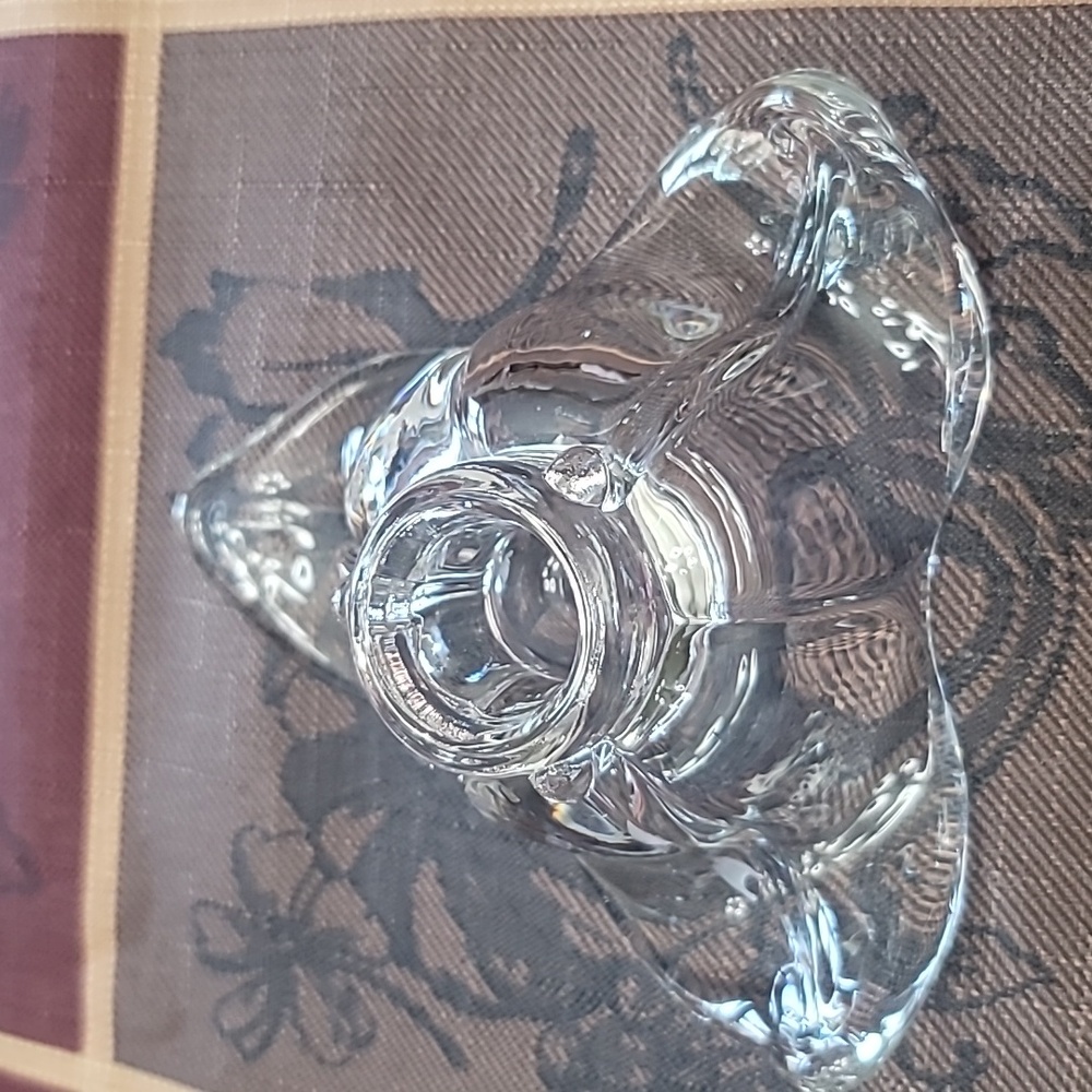 Vintage Duncan Miller, glass candle holder, set of 2 - Picture 2 of 4